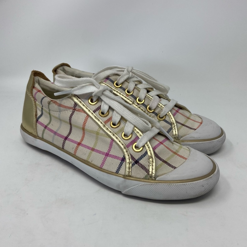 COACH Plaid Gold BARRETT Tattersall Sneakers